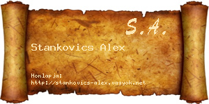 Stankovics Alex névjegykártya