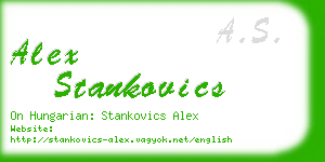 alex stankovics business card